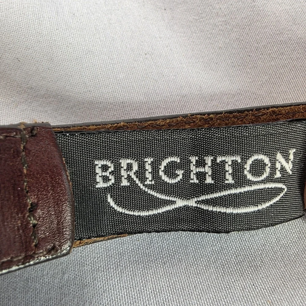 Vintage Brighton Belt Leather Brown 1995 Celtic Buckle 35007 Small 26-28